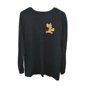 Tom And Jerry Black Long Sleeve T-Shirt Size M